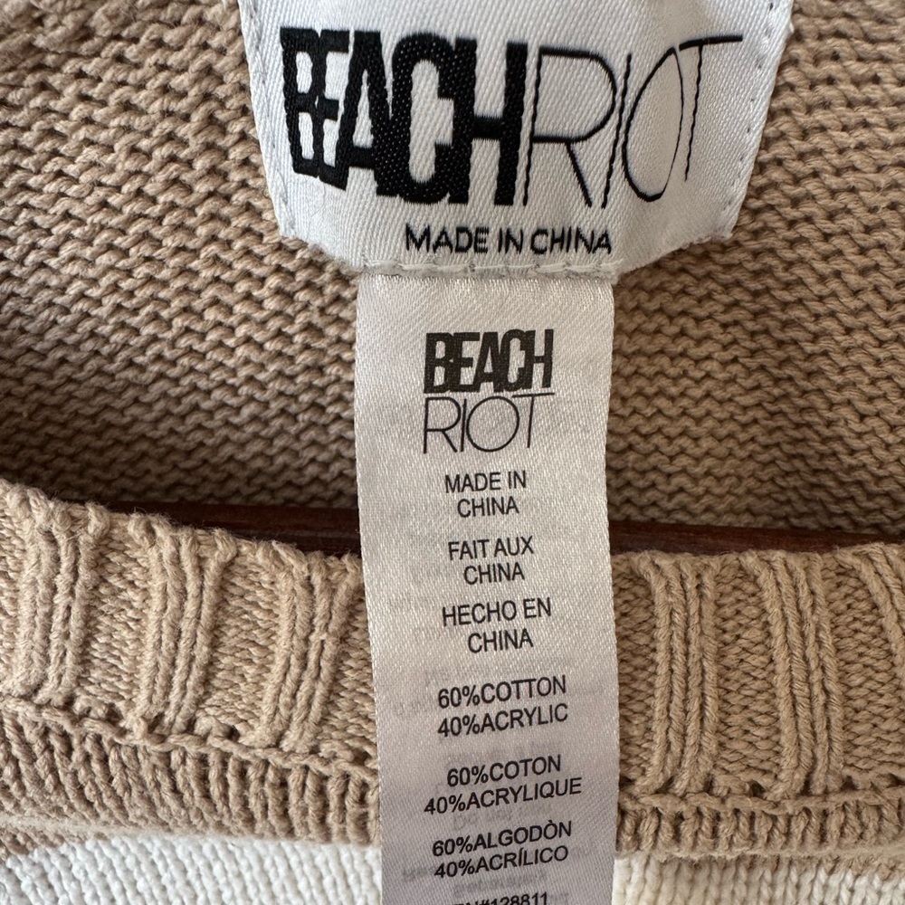 Beach Riot Anthropologie Callie colorblock checkered stripe oversized sweater - Picture 5 of 9
